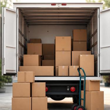 truck with boxes