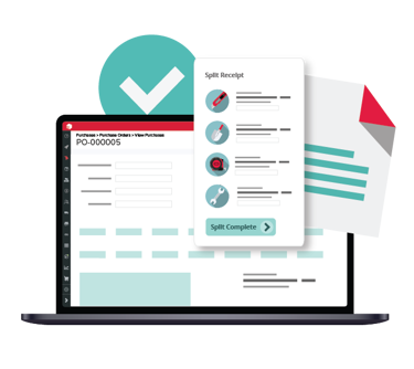 Split receipting view