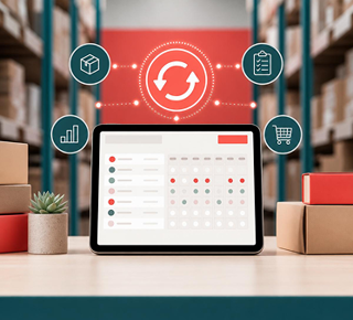 tablet in a warehouse