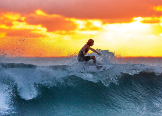 woman surfing using circle one surfboard