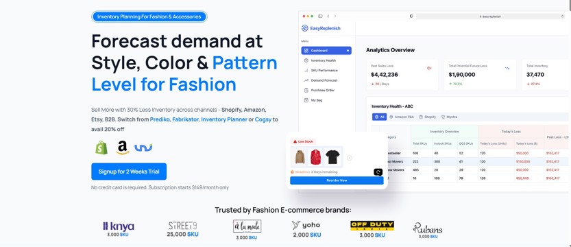 easyreplenish homepage