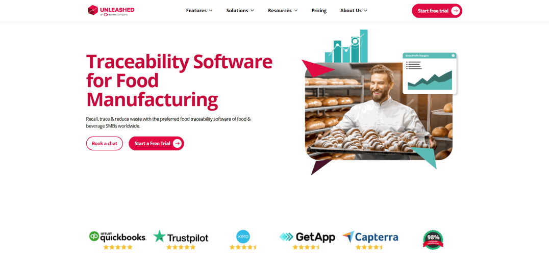 Unleashed traceability software for food manufacturing