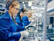 staff working in healthcare manufacturing