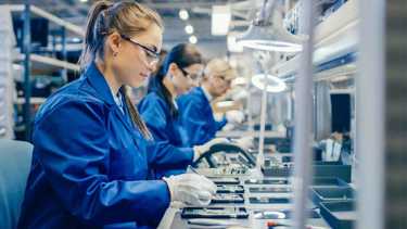 staff working in healthcare manufacturing
