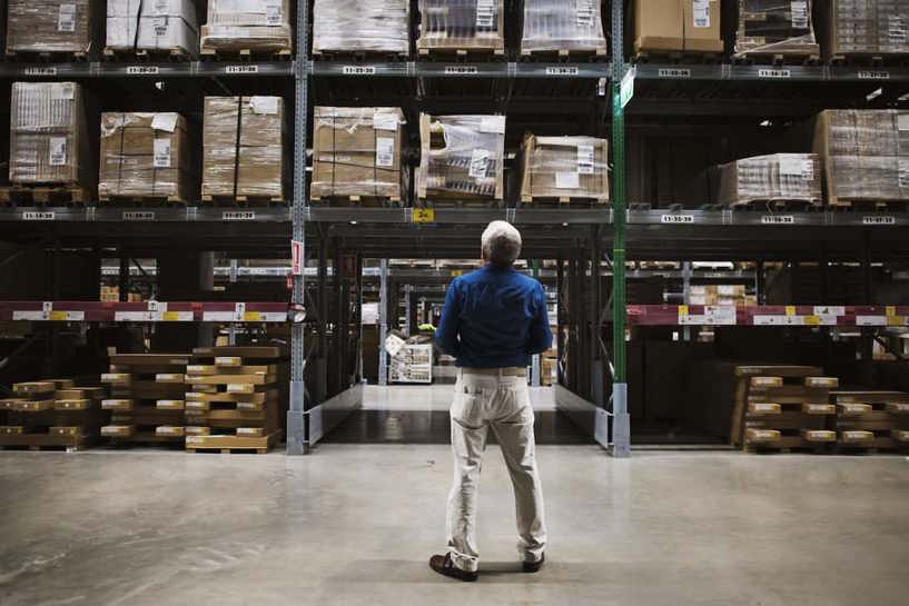 man in warehouse