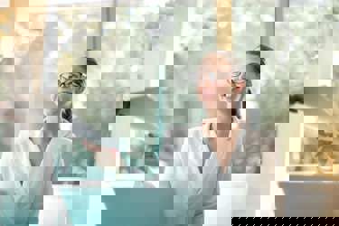 accountant completing report