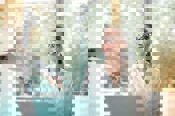 accountant completing report