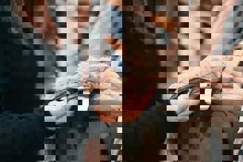 Shopper looking at coat