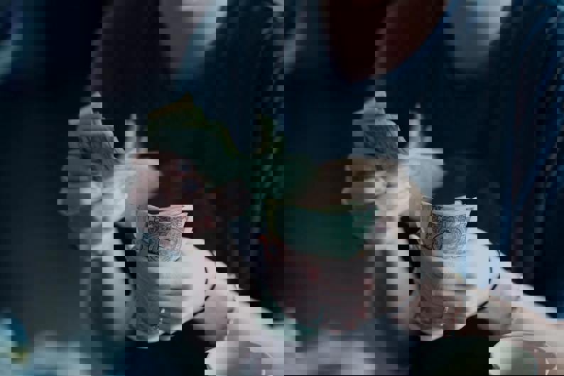 woman counting money