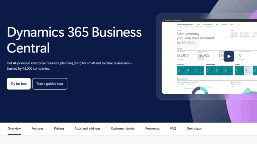 microsoft dynamics 360 homepage